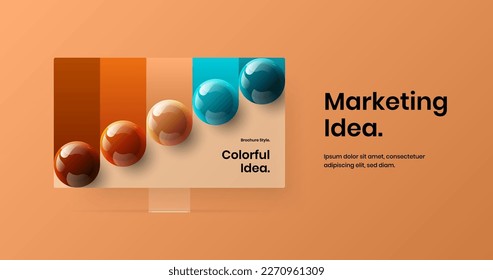 Creative desktop mockup site screen concept. Isolated web project vector design illustration.