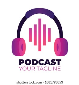 creative detailed podcast logo template