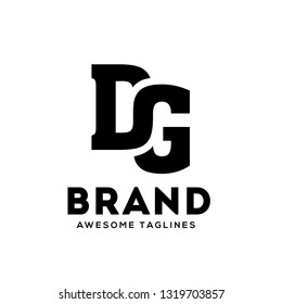 creative DG letter strong and bold logo vector concept