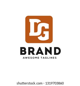 creative DG letter strong and bold logo vector concept