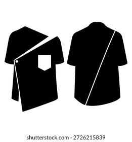 Ilustração de vetor de silhueta uniforme de revestimento de chef diagonal criativa para cozinha culinária hospitalidade roupas de trabalho e vestuário moderno da equipe do restaurante