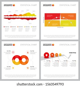 Creative diagram set for marketing report, business project, web design, presentation slide template. Planning and strategy concept. Timeline, area, option, cycle, process charts