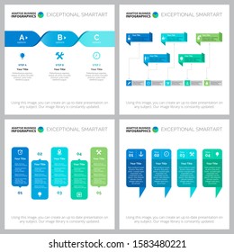 Creative diagram set for presentation slide template, web design, business project, marketing report. New launch management, strategy concept. Process and option charts