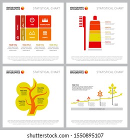 Creative diagram set for teamwork, startup, growth concept. Can be used for business project, marketing report, presentation slide template. Matrix, metaphor, process, tree chart