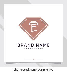Creative Diamond Combined Law Logo Design Anfangsbuchstabe