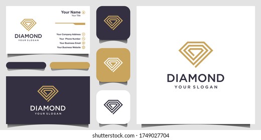 Creative Diamond Concept Logo Design Template and business card design