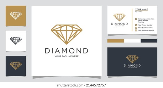 Creative Diamond Concept Logo Design Template with business card design.