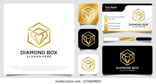 Creative Diamond Concept Logo Design Template and business card design.