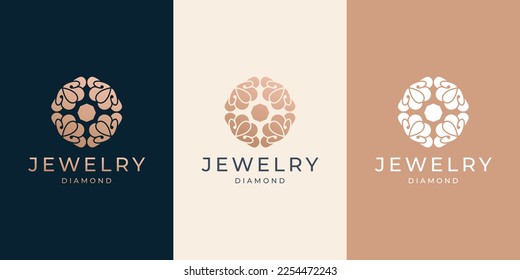 diseño de lujo de gema de diamantes creativa. inspiración en el diseño del logo de diamante de joyería.