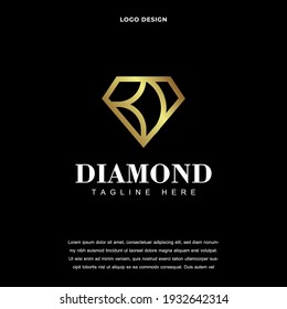 Creative Diamond Symbol Logo Design Vektorgrafik. Logo-Designfarbe der Diamantenlinie