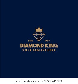 Creative diamond king premium logo design