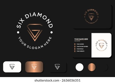 creative diamond logo with the concept of number six or letter G. reference logo for your business