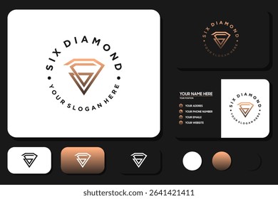 creative diamond logo with the concept of number six or letter G. reference logo for your business