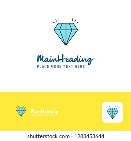 Creative Diamond Logo Design. Flat color Logo place for Tagline. Vector Illustration