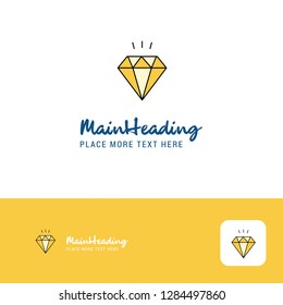 Creative Diamond Logo Design. Flat color Logo place for Tagline. Vector Illustration