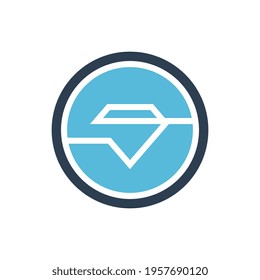 Creative diamond logo, gemstone icon design, jewelry symbol - Vector