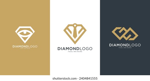 Plantilla de diseño de iconos y logotipos de diamantes creativos