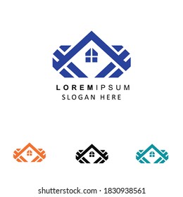 logotipo inmobiliario con forma de diamante creativo 