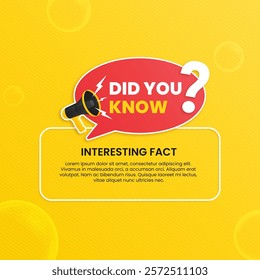 Creative did you know vector banners featuring fun facts for educational, business, and advertising applications