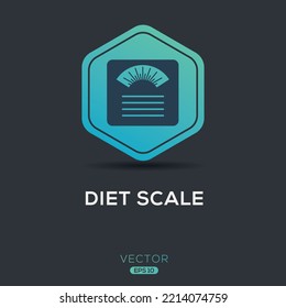 Creative (Diet scale) Icon ,Vector sign.