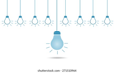 Creative different bulb of leadership in business concept