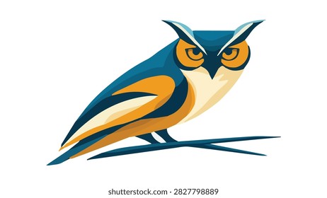 Creative digital artwork depicting a vibrant, detailed owl with striking eye details and intricate feather patterns