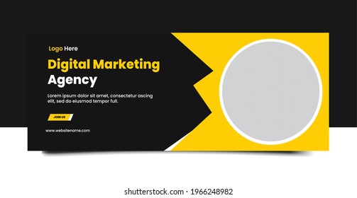 Creative digital business agency social media post template design. Banner promotion cover banner.