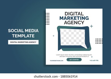 Creative digital business marketing agency social media post template design. Banner promotion. Corporate advertising