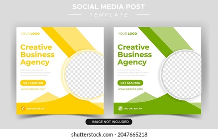 creative digital business marketing agency  Social media post template