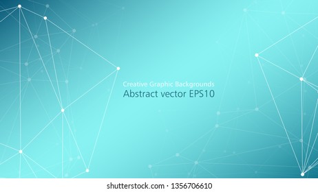 Creative digital connections graphic backgrounds, random dots and lines connected