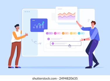 Creative Digital Development Partnership Form Flat Vector Illustration