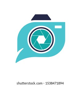 Creative Digital DSLR camera logo symbol icon vector design