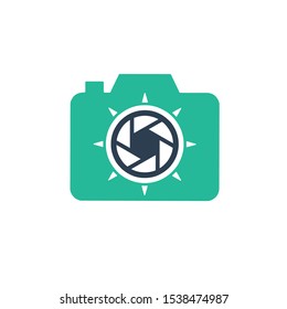 Creative Digital DSLR camera logo symbol icon vector design