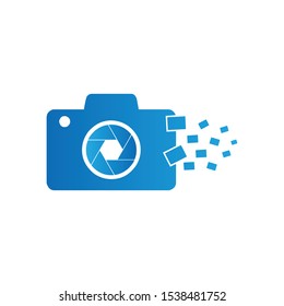 Creative Digital DSLR camera logo symbol icon vector design