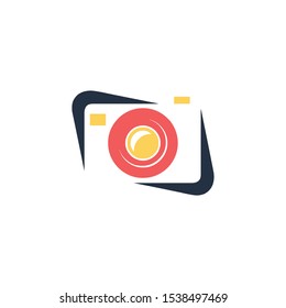 Creative Digital DSLR camera logo symbol icon vector design
