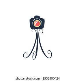 Creative Digital DSLR camera logo symbol icon vector design