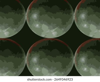 Creative digital illustration of watermelon skins displayed in a seamless circular pattern against a deep black background. The artistic interpretation highlights the natural texture and color gradien