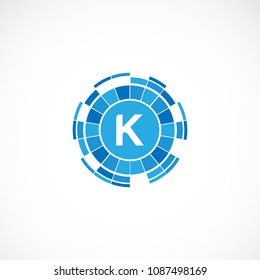 Creative Digital Letter K Design Vector