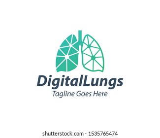 Creative Digital Lungs Care Logo Template Stock Vector (Royalty Free ...