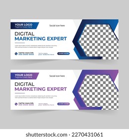 Creative digital marketing agency Business Facebook cover photo for social media, Corporate ads, and discount web banner vector template design