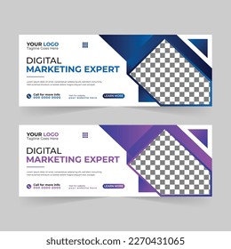 Creative digital marketing agency Business Facebook cover photo for social media, Corporate ads, and discount web banner vector template design