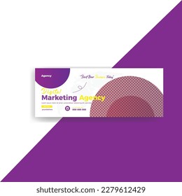 Creative digital marketing agency business social media post cover  banner template design