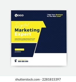 Creative digital marketing agency business social media post banner template design