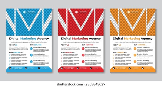 Creative digital marketing agency flyer design template