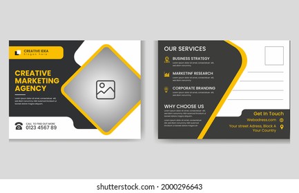 Plantilla de diseño de postales de agencia de marketing digital creativa.