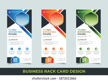 Creative digital marketing agency rack card design. Corporate business dl flyer design for your company branding. 