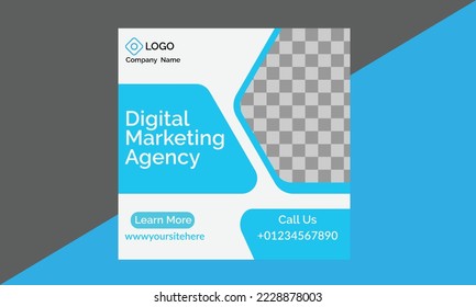 Creative digital marketing agency social media post template design