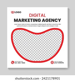 Creative digital marketing agency social media post design modern business square web banner template
