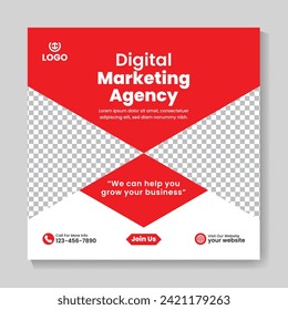 Creative digital marketing agency social media post design corporate square web banner template