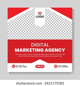 Creative digital marketing agency social media post design corporate square web banner template